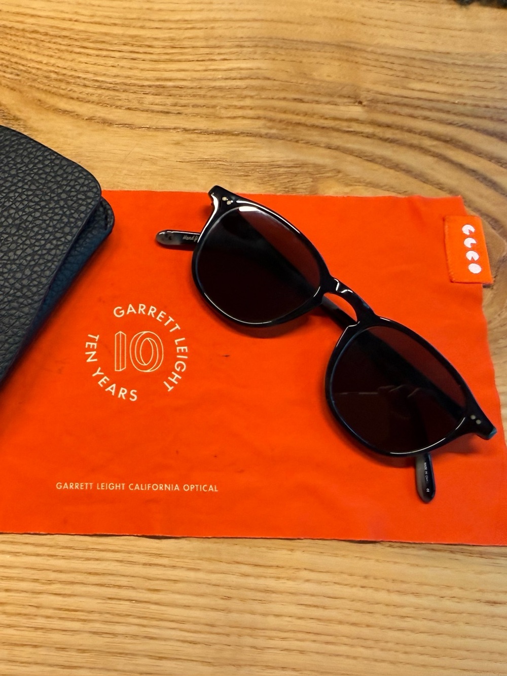 Garrett Leight Hampton Sunglasses Size 46 Black with Grey